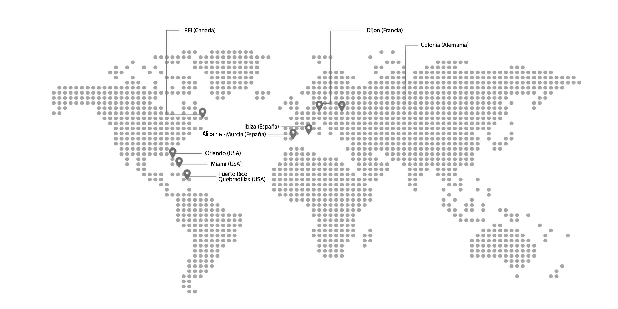 mapa con localización de proyectos